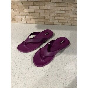 Okabashi Womens Purple Flip Flops Thong Sandals
